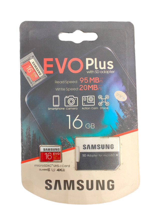 کارت حافظه سامسونگ evo plus ظرفیت 16 گیگابایت کلاس 10 سرعت 95 مگابایت